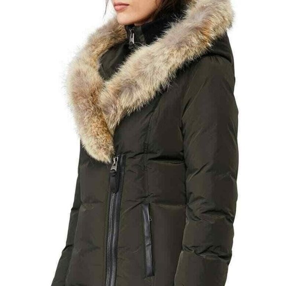 Mackage Adali Hooded Fur Down Jacket, Army Green - Sz XS